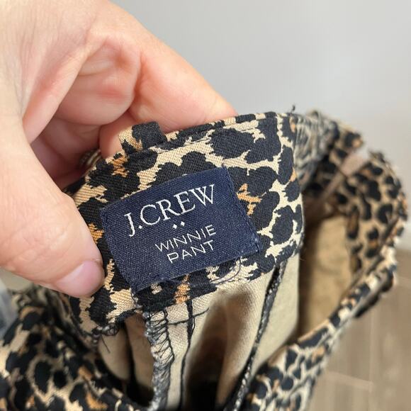 J.Crew Minnie Pants Leopard Print Stretch Skinny Ankle Classic Work Chic Sz S - Picture 7 of 8